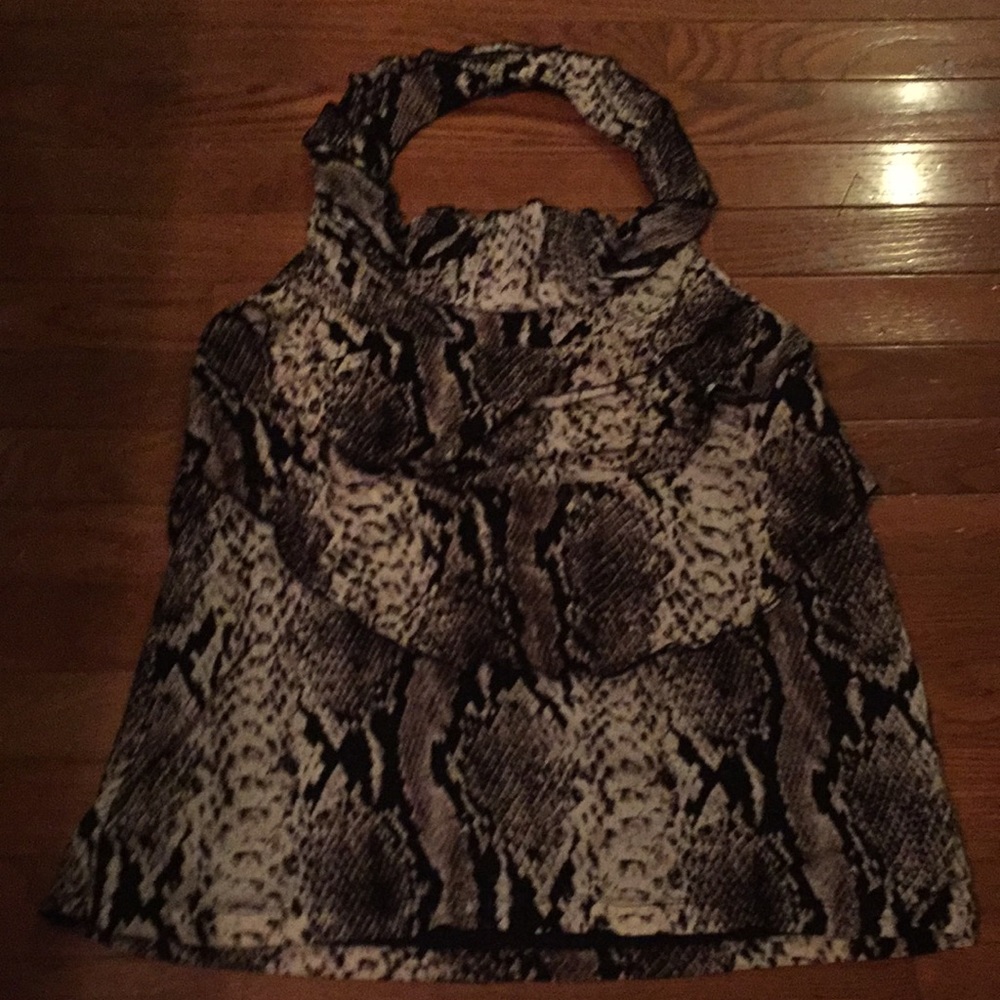 Snake skin print halter top
